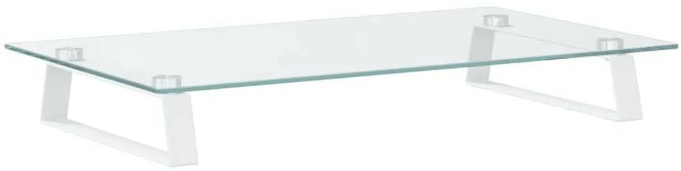 Laikiklis Monitoriaus stovas, baltas, 60x35x8 cm, stiklas ir metalas