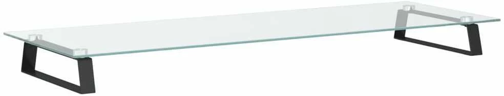 Laikiklis Monitoriaus stovas, juodas, 100x35x8cm, stiklas ir metalas