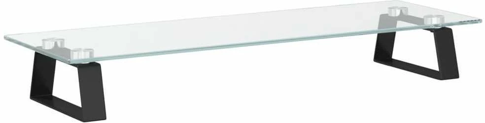 Laikiklis Monitoriaus stovas, juodas, 60x20x8cm, stiklas ir metalas