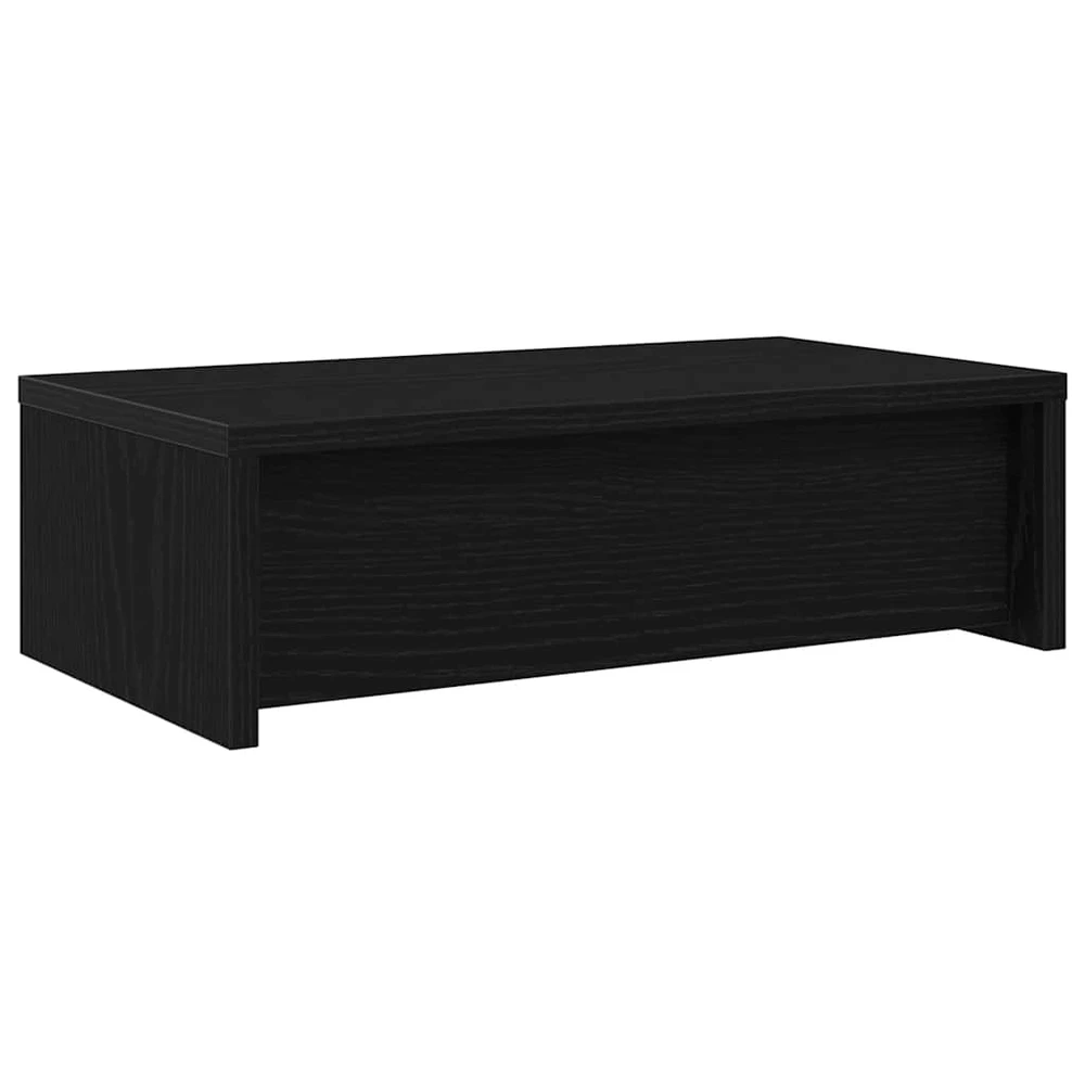 Laikiklis Monitoriaus stovas su stalčiais, juodo ąžuolo spalvos, 50x27x15 cm, inžinerinė mediena