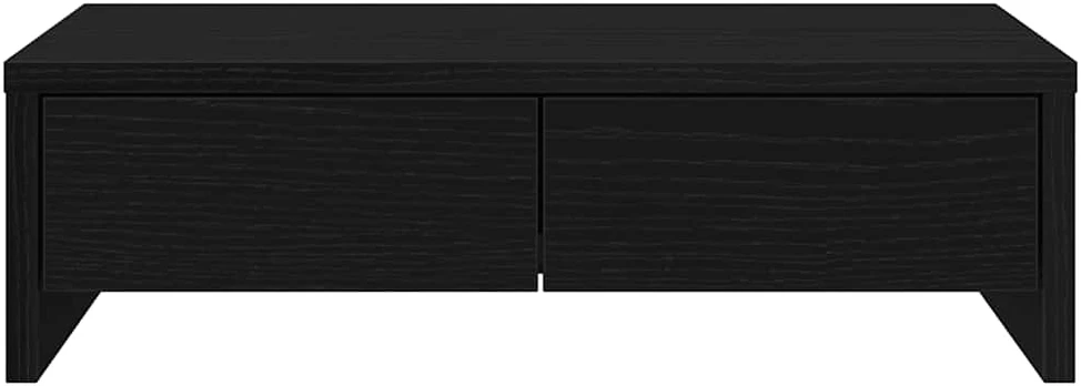 Laikiklis Monitoriaus stovas su stalčiais, juodo ąžuolo spalvos, 50x27x15 cm, inžinerinė mediena
