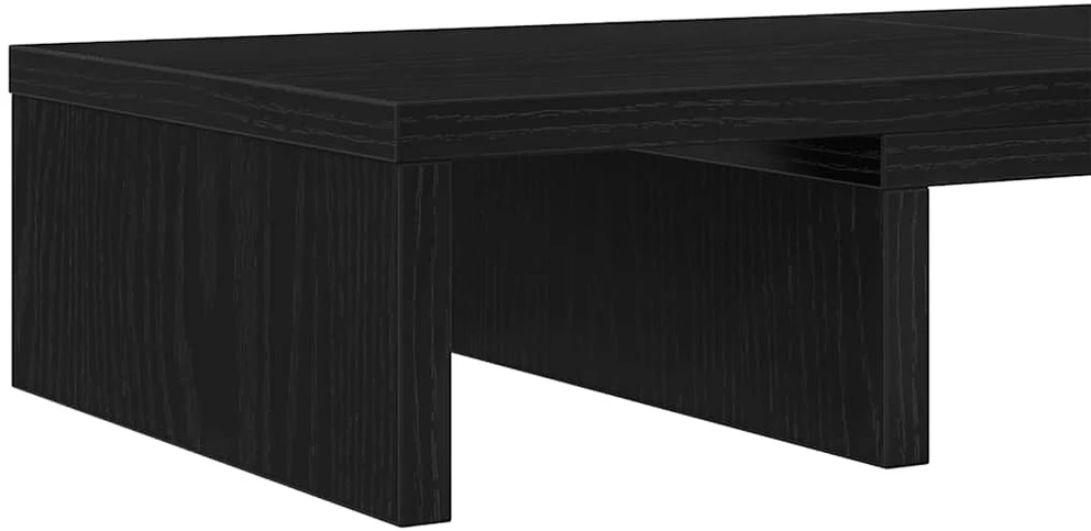 Reguliuojamas monitoriaus stovas, juodas ąžuolas, 60x24x10,5 cm, inžinerinė mediena