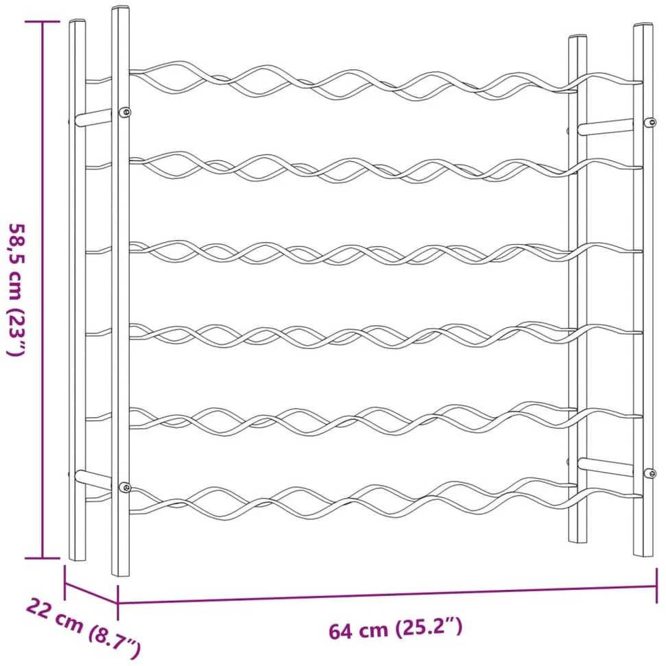 Laikiklis vynui 36 buteliams, auksinės spalvos, metalas