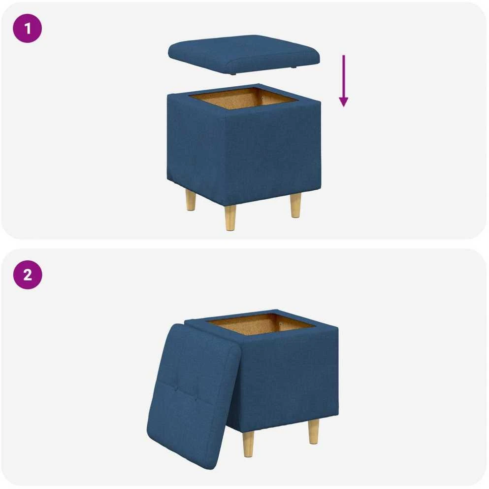 Otmana su saugykla Mėlyna 40 x 40 x 45 cm audinys