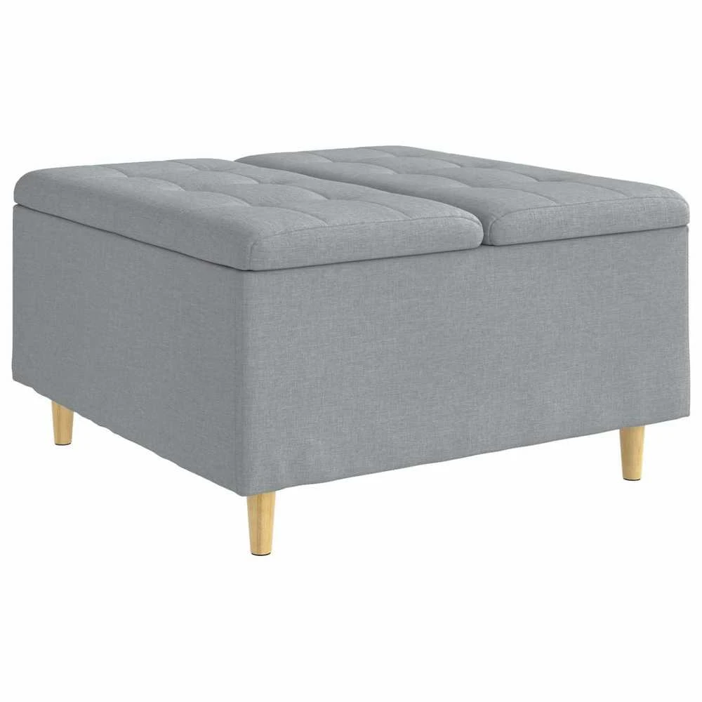 Otmana su saugykla Šviesiai pilka 80 x 80 x 45 cm audinys