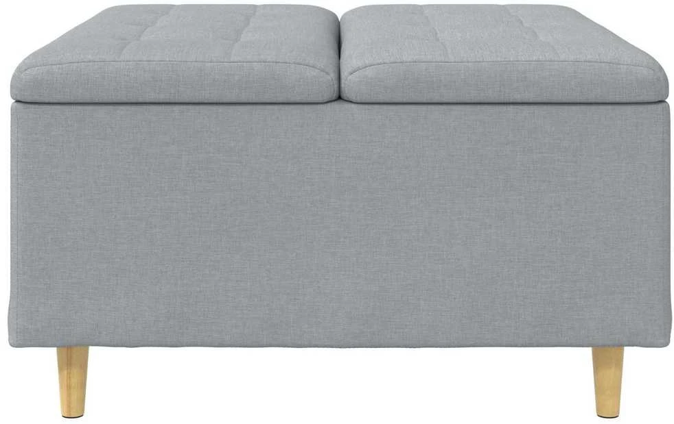 Otmana su saugykla Šviesiai pilka 80 x 80 x 45 cm audinys