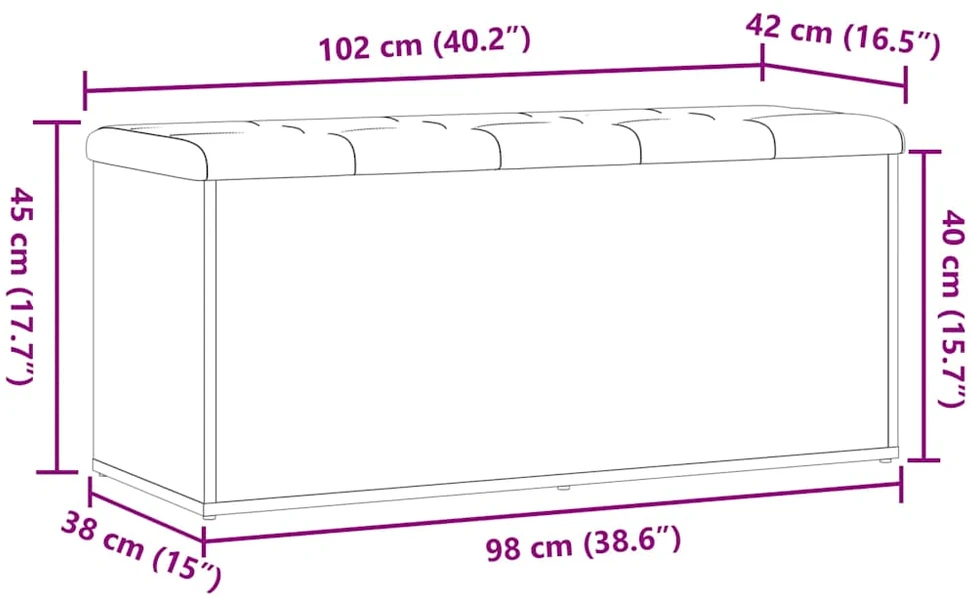 laikymo suolas Sena mediena 102x42x45 cm Inžinerinė mediena