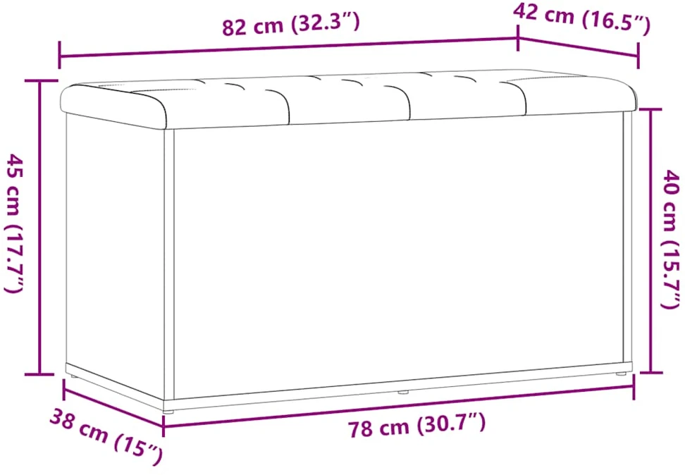 laikymo suolas Sena mediena 82x42x45 cm Inžinierinė mediena