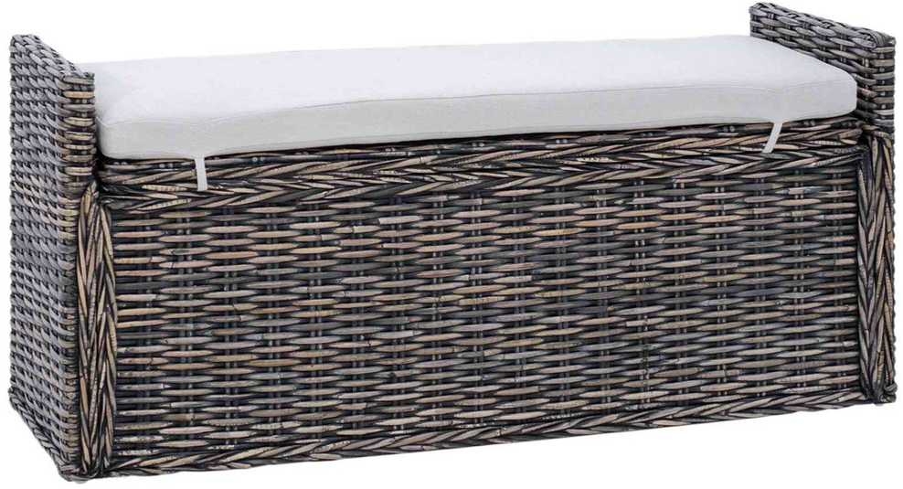 Laikymo suolas GENDT Juoda plauna 110 x 40 x 50 cm Ratanas