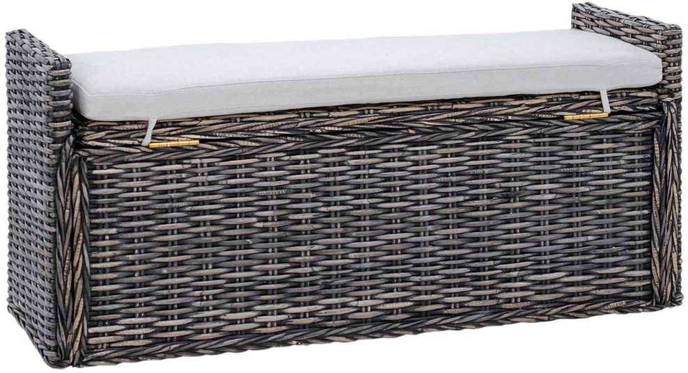 Laikymo suolas GENDT Juoda plauna 110 x 40 x 50 cm Ratanas