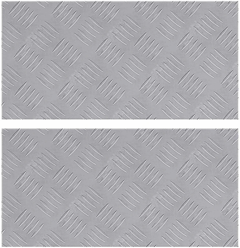 Laiptų danga 2 vnt. 50 x 25 cm Sidabro Aliuminis Stačiakampio