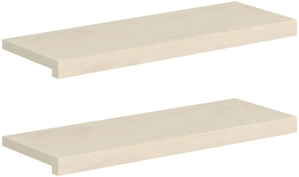 Laiptų danga 2 vnt. 80 x 25 x 2 cm Balta Kietas ąžuolo medis