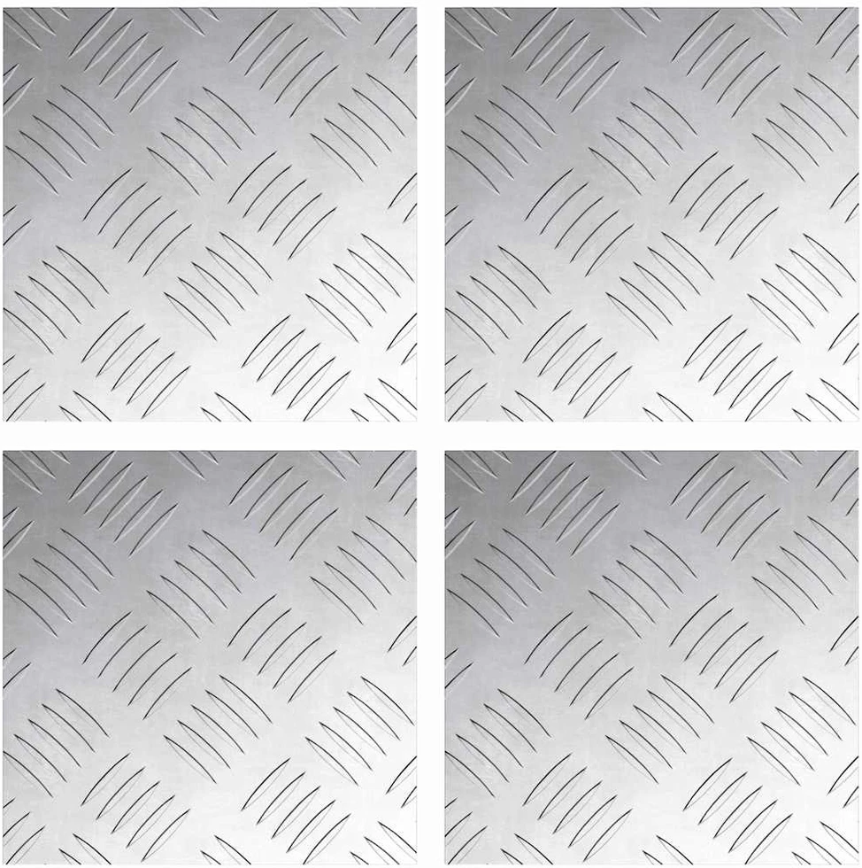 Laiptų danga 4 vnt. 20 x 20 cm Sidabro Aliuminis Kvadrato