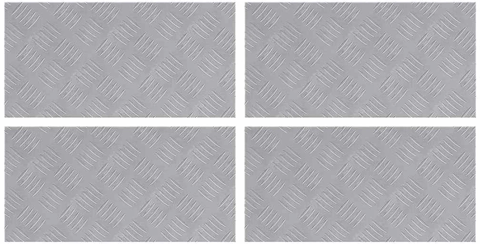Laiptų danga 4 vnt. 50 x 25 cm Sidabro Aliuminis Stačiakampio