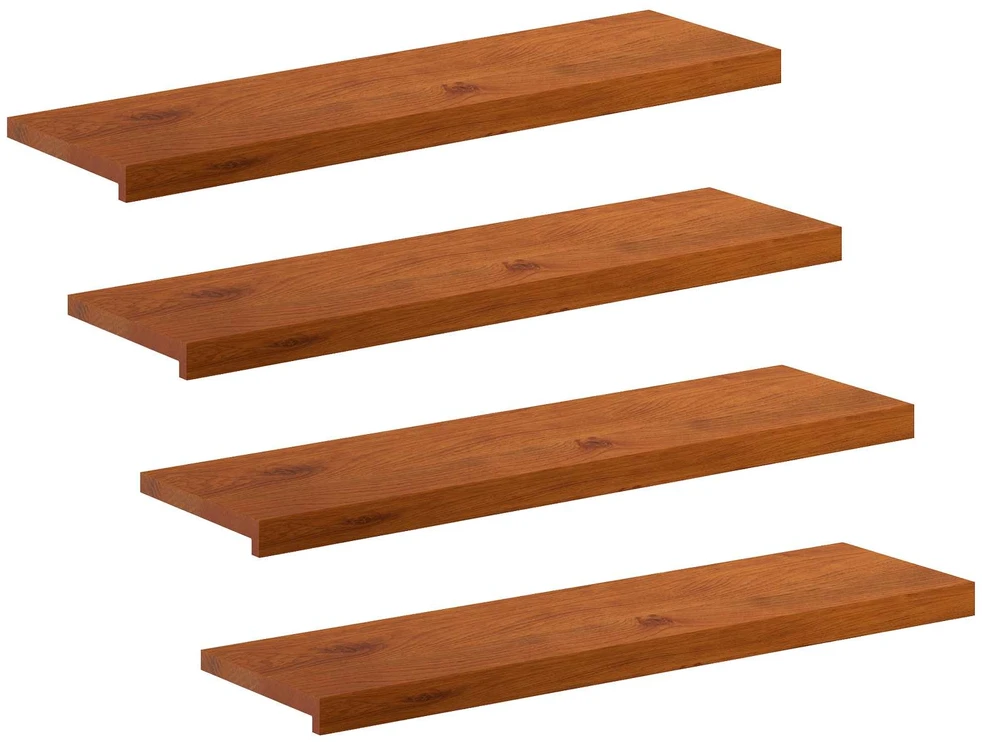 Laiptų danga 4 vnt. 90 x 25 x 2 cm Ruda Kietas ąžuolo medis