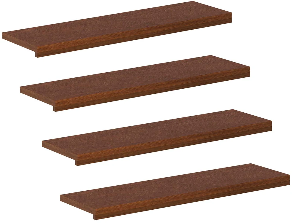 Laiptų danga 4 vnt. 90 x 25 x 2 cm Tamsiai rudas