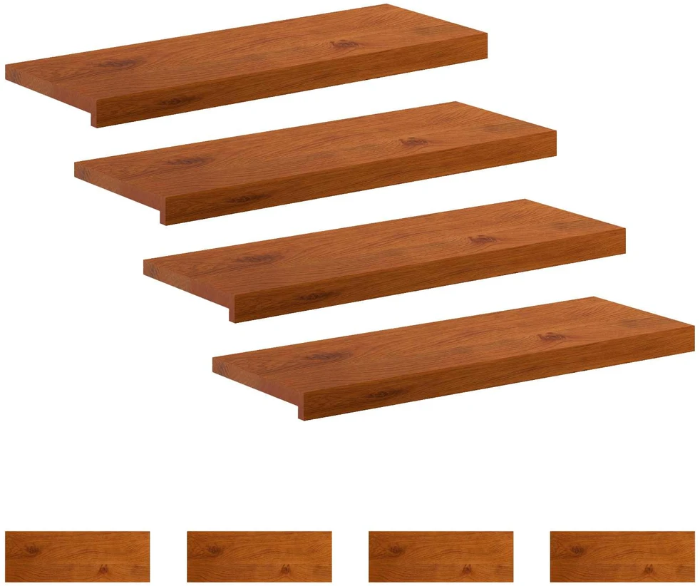 Laiptų danga 8 vnt. 80 x 25 x 2 cm Ruda Kietas ąžuolo medis