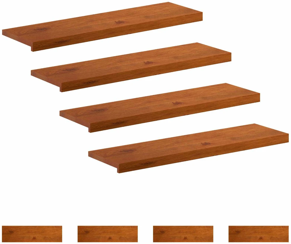 Laiptų danga 8 vnt. 90 x 25 x 2 cm Ruda Kietas ąžuolo medis