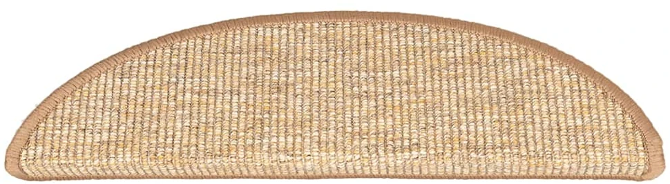 Lipnūs laiptų kilimėliai, 15vnt., šviesiai rudi, 56x17x3cm