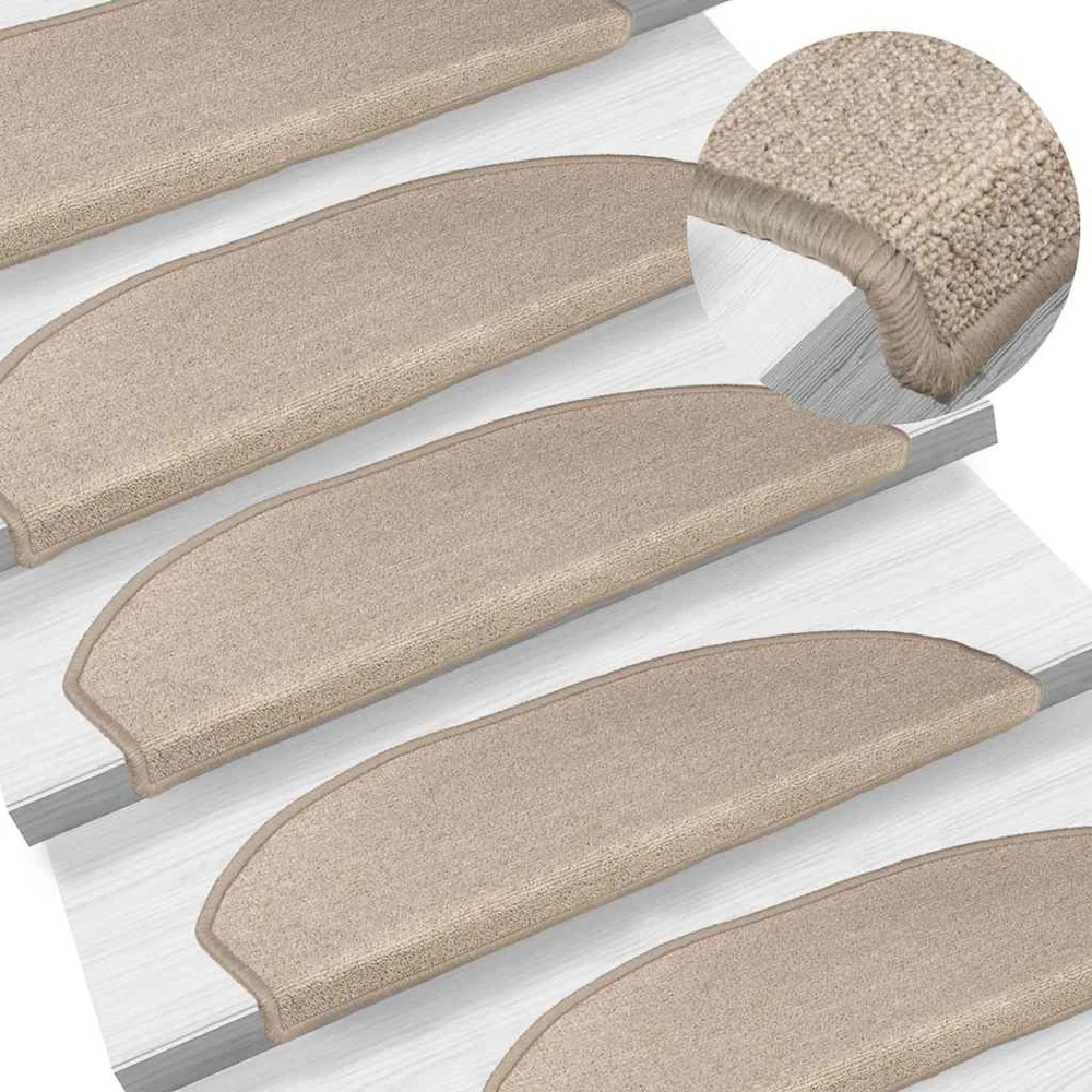 Kilimėliai laiptams, 15vnt., taupe spalvos, 56x17x3cm