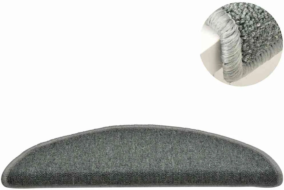 Laiptų kilimėliai, 15vnt., tamsiai žalios spalvos, 56x17x3cm