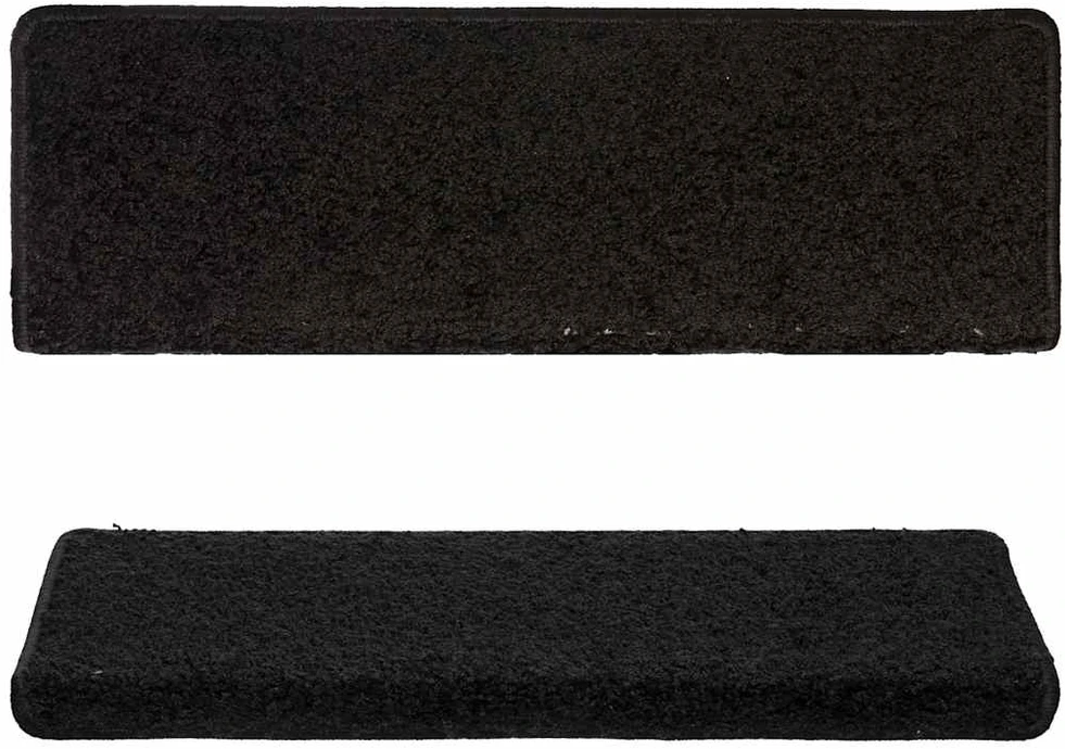 Laiptų kilimėliai, 15vnt., juodos spalvos, 65x21x4 cm