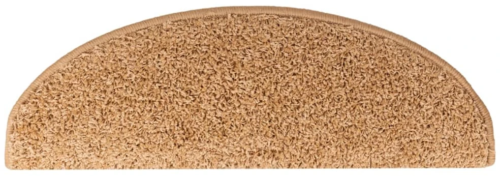 Laiptų kilimėliai, 15vnt., smėlio spalvos, 65x21x4cm