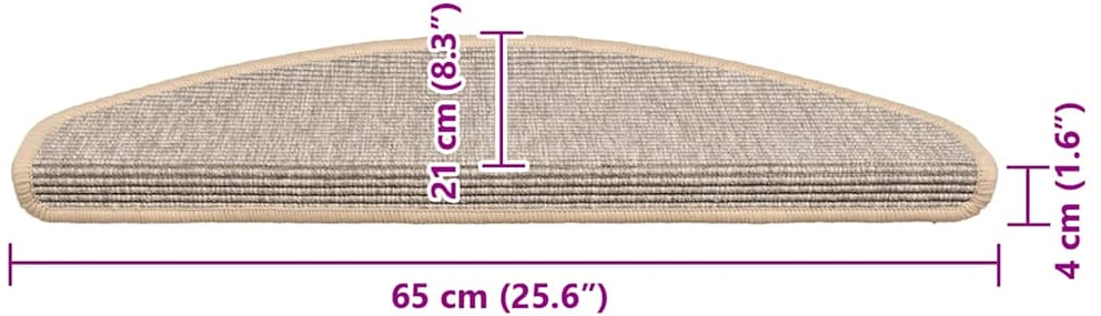 Lipnūs laiptų kilimėliai, 15vnt., sidabrinės spalvos, 65x21x4cm