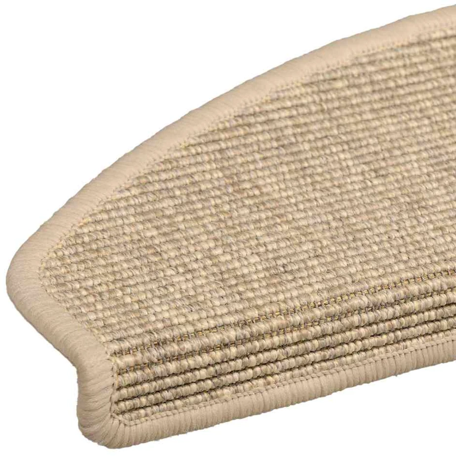 Lipnūs laiptų kilimėliai, 15vnt., smėlio spalvos, 65x21x4cm