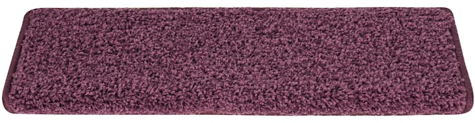 Laiptų kilimėliai, 15vnt., tamsiai violetinės spalvos 65x21x4cm