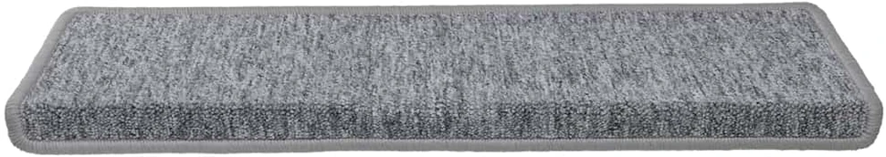 Laiptų kilimėliai, 15vnt., baltos ir pilkos spalvos, 65x21x4cm