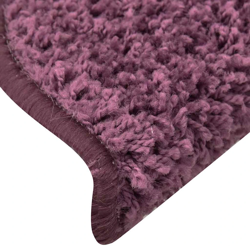 Laiptų kilimėliai, 15vnt., tamsiai violetiniai, 65x21x4cm