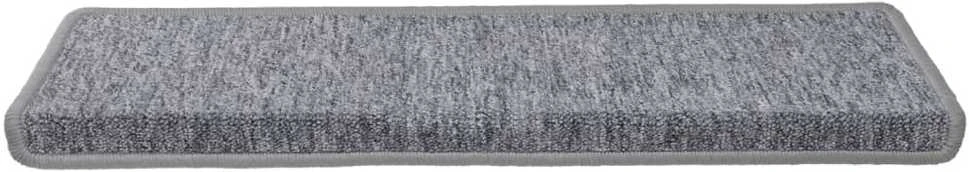 Laiptų kilimėliai, 15vnt., baltos ir pilkos spalvos, 65x21x4cm