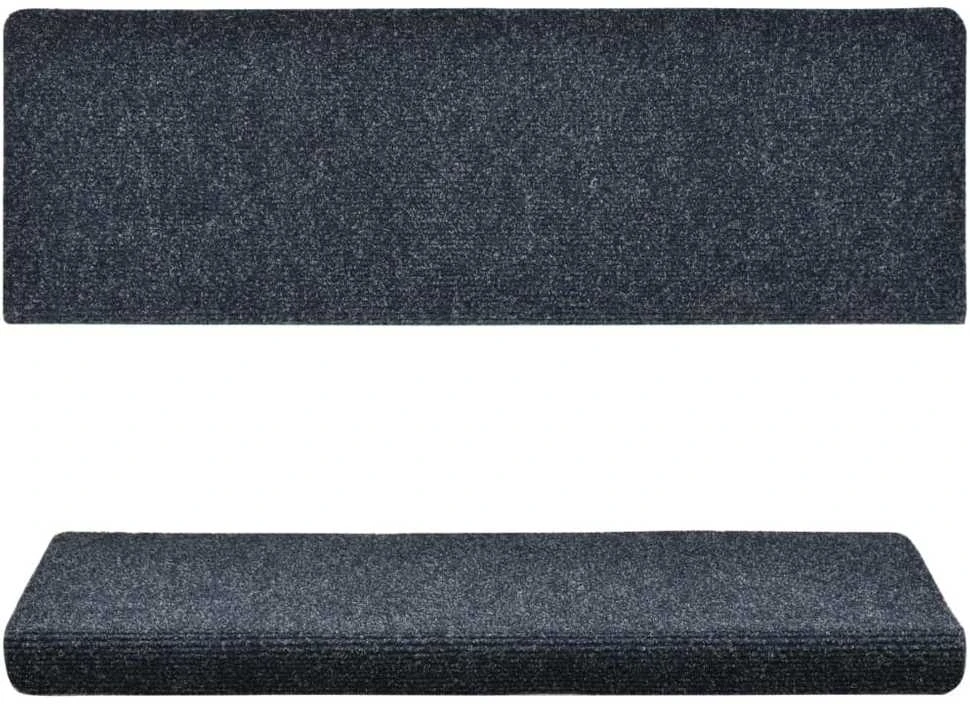 Laiptų kilimėliai, 15vnt., mėlynos spalvos, 65x21x4 cm