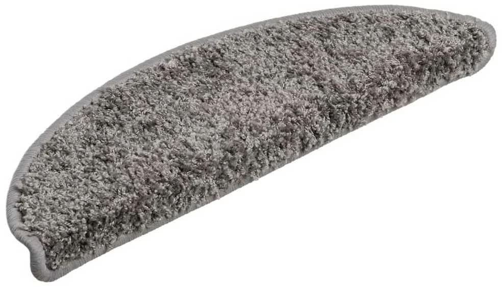 Laiptų kilimėliai, 15vnt., pilkos spalvos, 56x17x3cm