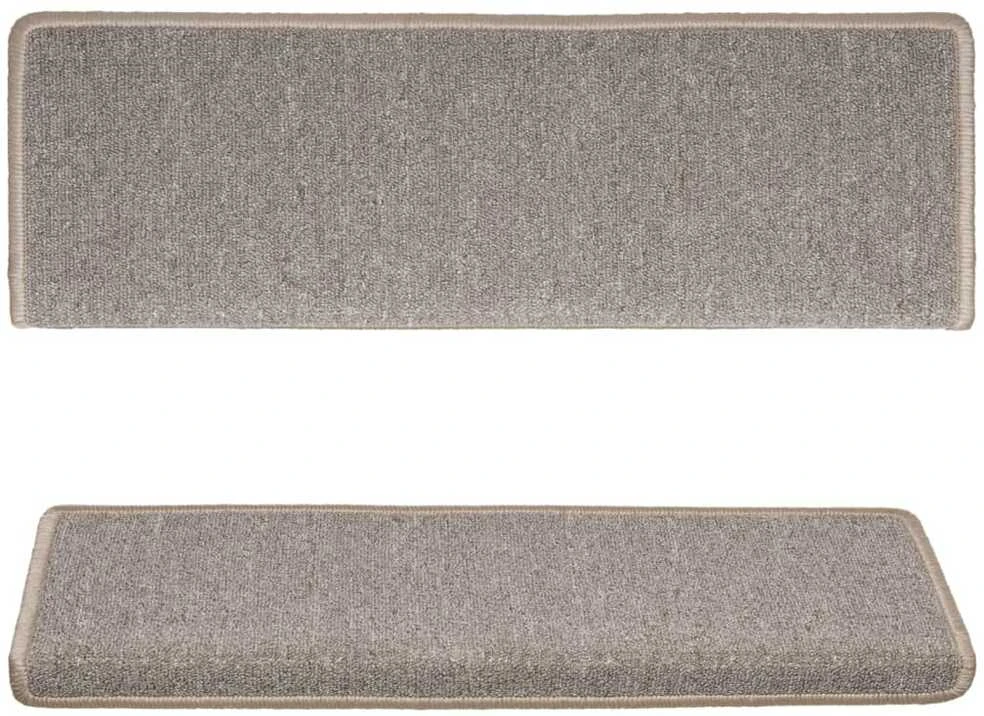 Laiptų kilimėliai, 15vnt., šviesiai rudos spalvos, 65x21x4 cm