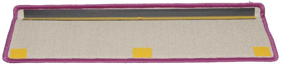 Laiptų kilimėliai, 15vnt., violetinės spalvos, 65x21x4 cm