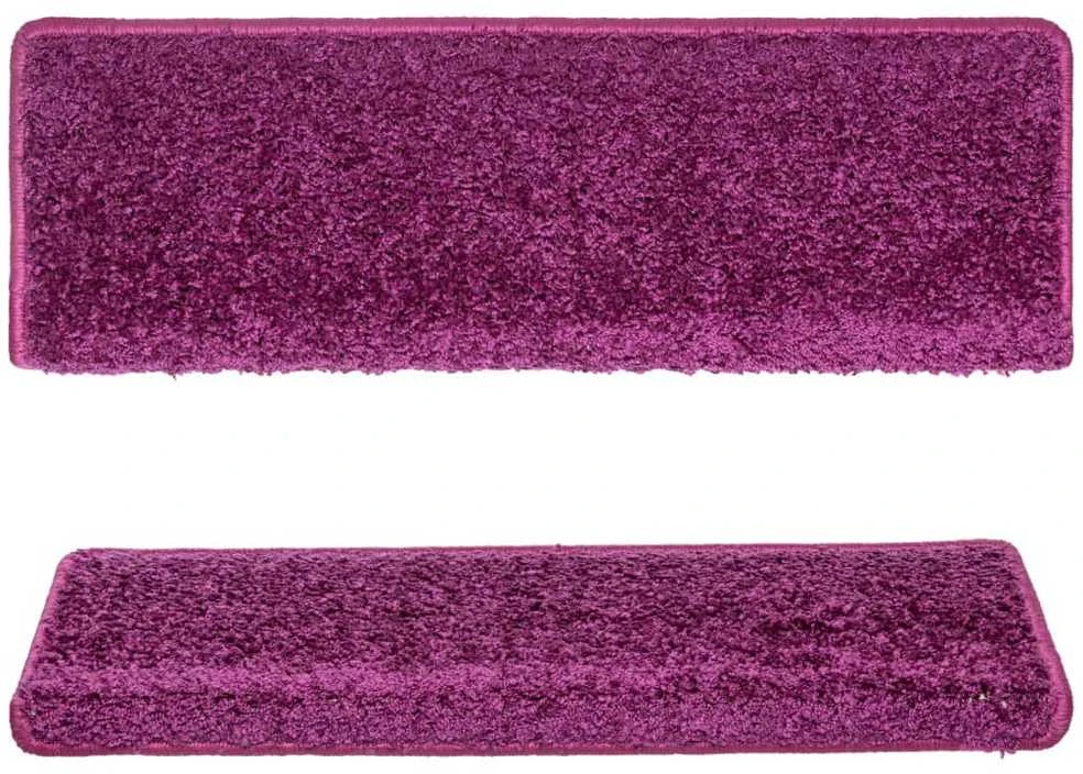 Laiptų kilimėliai, 15vnt., violetinės spalvos, 65x21x4 cm