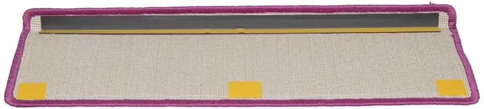 Laiptų kilimėliai, 15vnt., violetinės spalvos, 65x21x4 cm