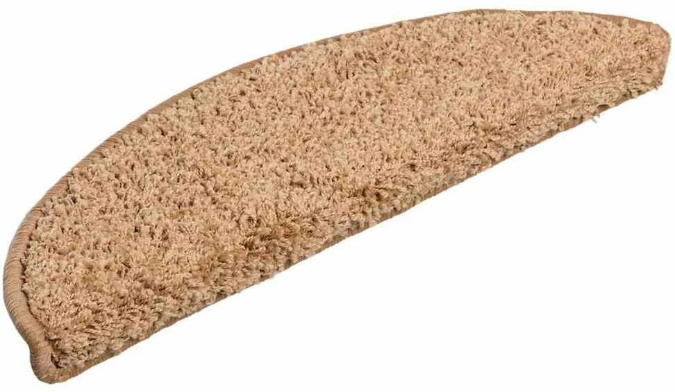 Laiptų kilimėliai, 20 vnt., 56x17x3 cm, smėlio spalvos, pusapvaliai