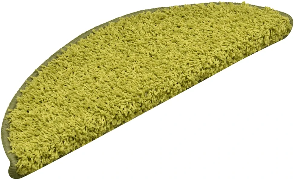 Laiptų kilimėliai, 30 vnt., 56x17x3 cm, žali, pusapvaliai
