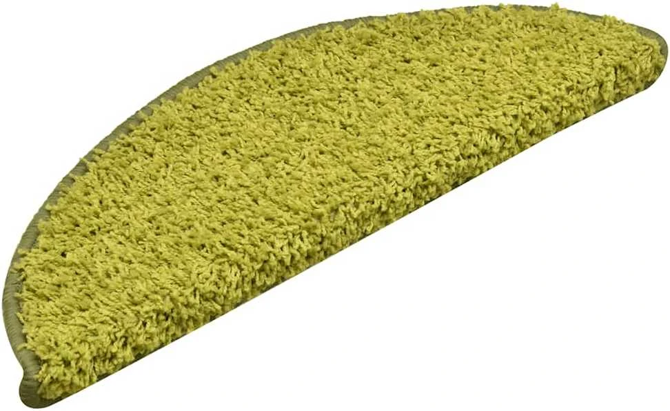 Laiptų kilimėliai, 30 vnt., 56x17x3 cm, žali, pusapvaliai