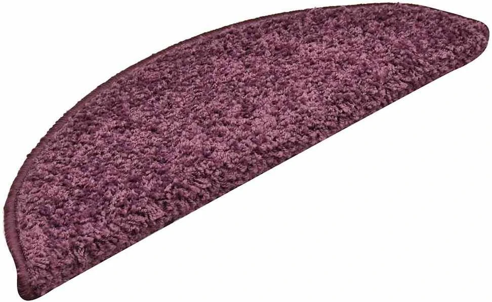 Laiptų kilimėliai, 30 vnt., 56x17x3 cm, tamsiai violetiniai, pusapvaliai