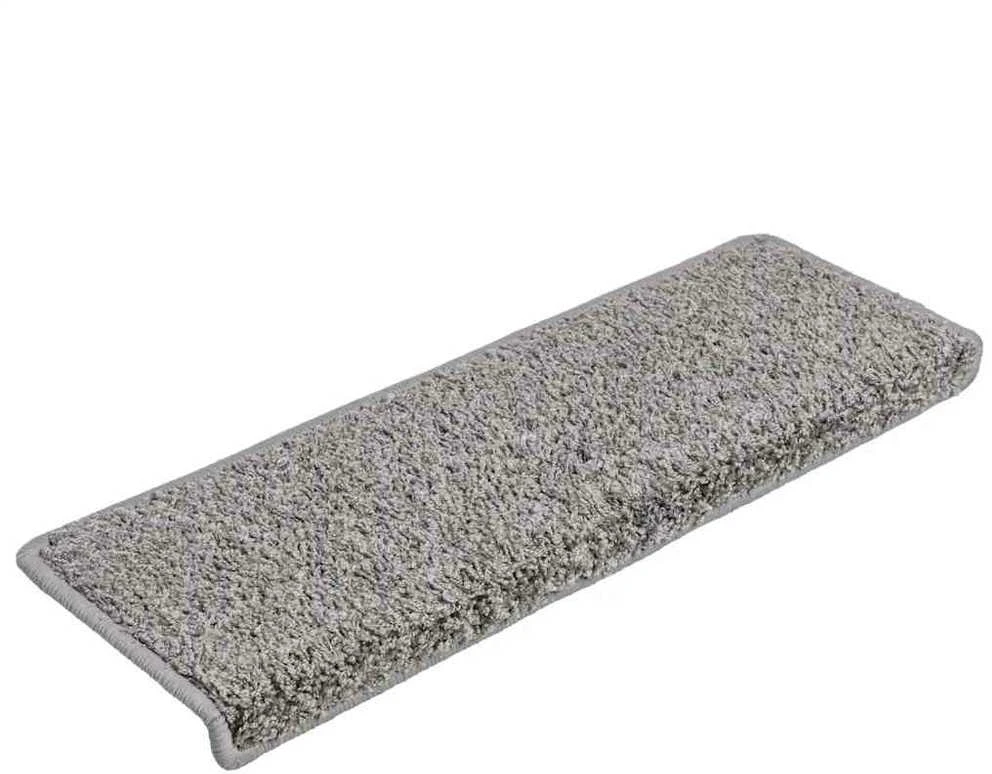 Laiptų kilimėliai, 30 vnt., pilki, 65x21x4 cm, stačiakampiai kraštai