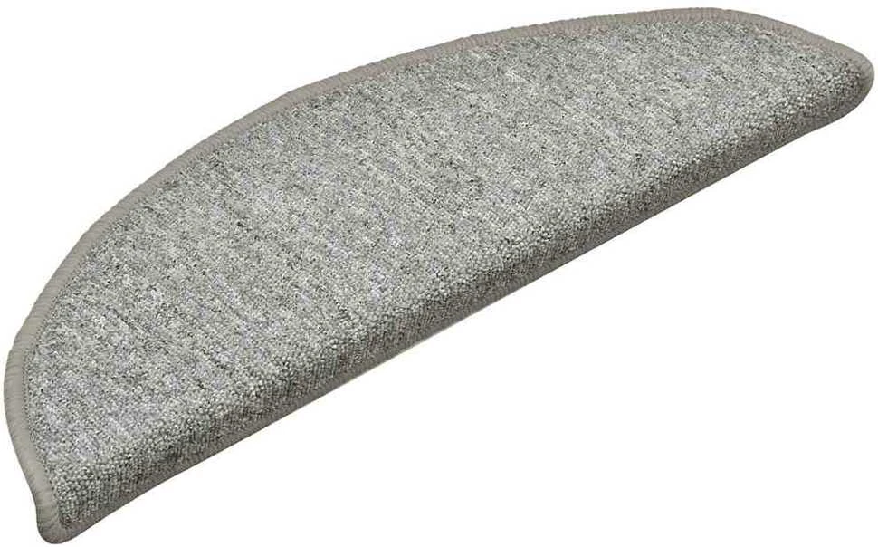 Laiptų kilimėliai, 30 vnt., 56x17x3 cm, šviesiai pilki, pusapvaliai