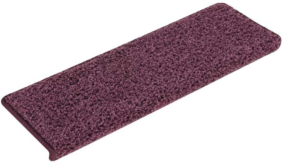 Laiptų kilimėliai, 30 vnt., 65x21x4 cm, tamsiai violetiniai, stačiakampiai kraštai