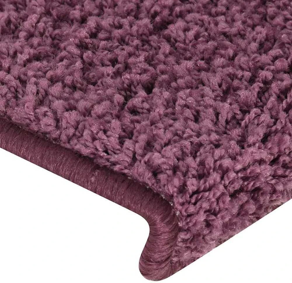 Laiptų kilimėliai, 30 vnt., 65x21x4 cm, tamsiai violetiniai, stačiakampiai kraštai