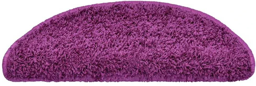 Laiptų kilimėliai, 30 vnt., 65x21x4 cm, violetiniai, pusapvaliai, dideli