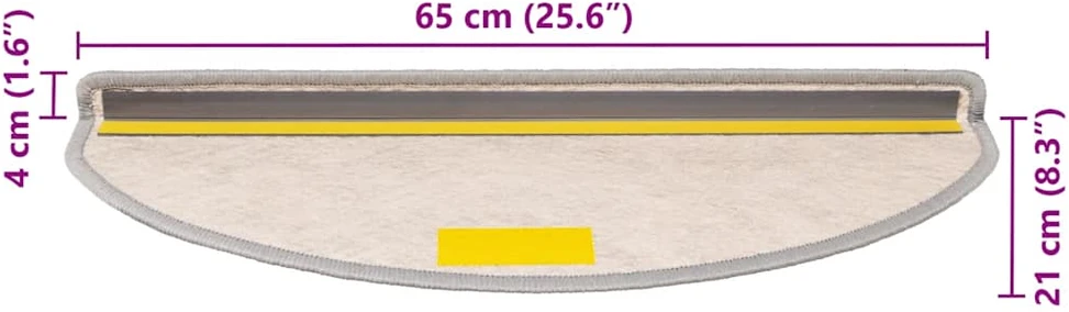 Laiptų kilimėliai Lipni Sisal-Look 30 vnt 65x21x4 cm Platina