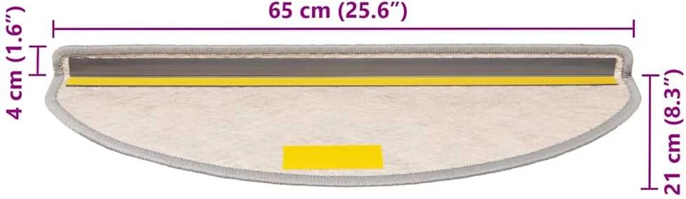 Laiptų kilimėliai Lipni Sisal-Look 30 vnt 65x21x4 cm Platina